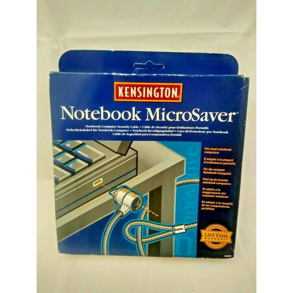Kensington MicroSaver Notebook Lock Laptop Security Cable 64068C DP/N 095026